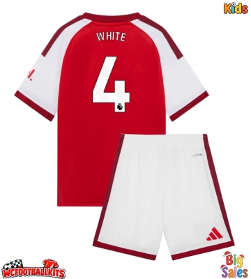 Arsenal Ben White #4 Replica Home Stadium Kit for Kids 2026-27 Short Sleeve (+ pants)